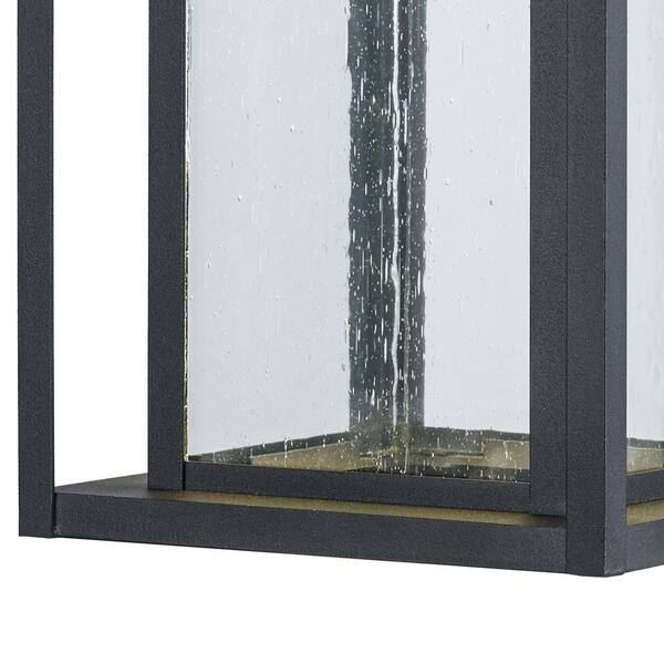 Home Decorator Mauvo Canyon Black Outdoor Glass Dusk to discount Dawn Wall Lantern Sconce