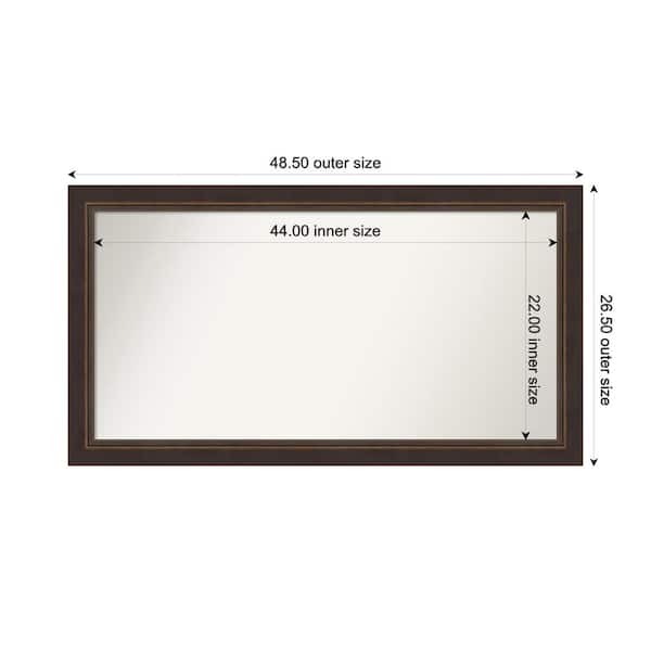 Amanti Art Lara Bronze 48.5 in. x 26.5 in. Custom Non-Beveled Wood FramedBathroom Vanity Wall Mirror