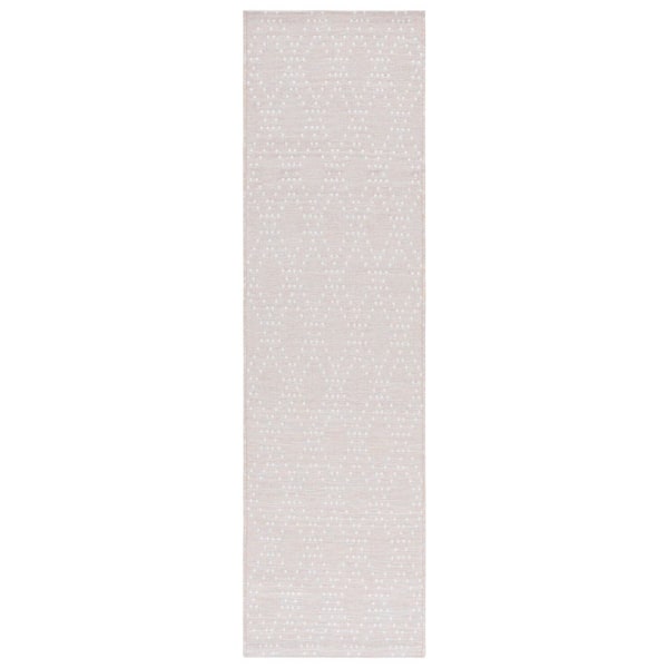 Sunset Salmon/Gray 2 ft. x 8 ft. Geometric Diamond Indoor/Outdoor Runner Rug