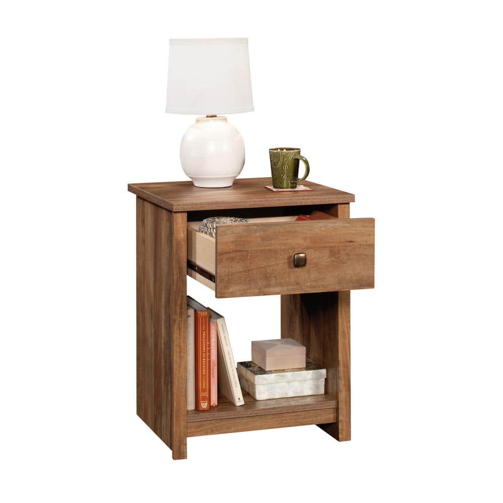 Sindoori Mango Farmhouse Nightstand with Open Storage