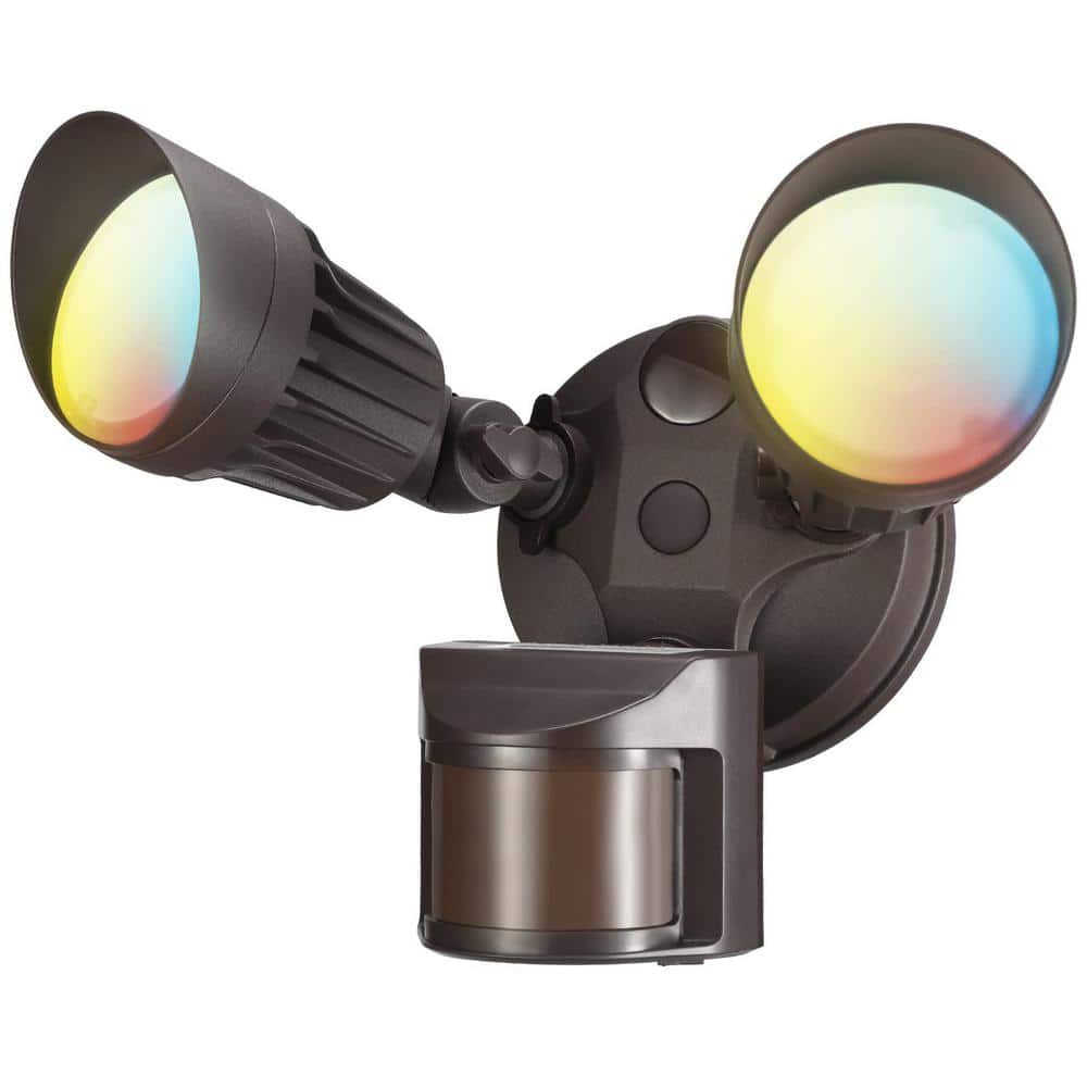 Energy Saving 200-Watt Equivalent 2500 Lumen 180° Bronze Motion Sensing Du