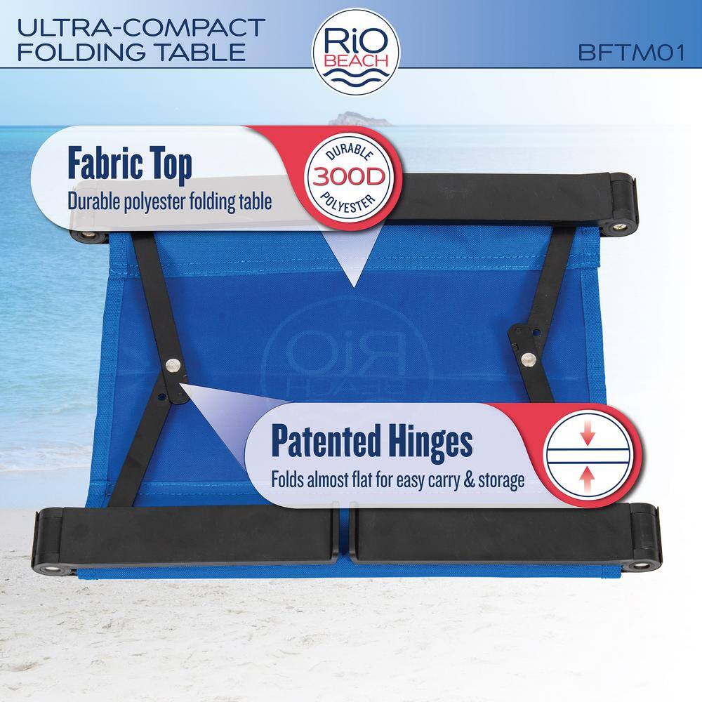 Blue Ultra Compact Fabric Folding Camping Table