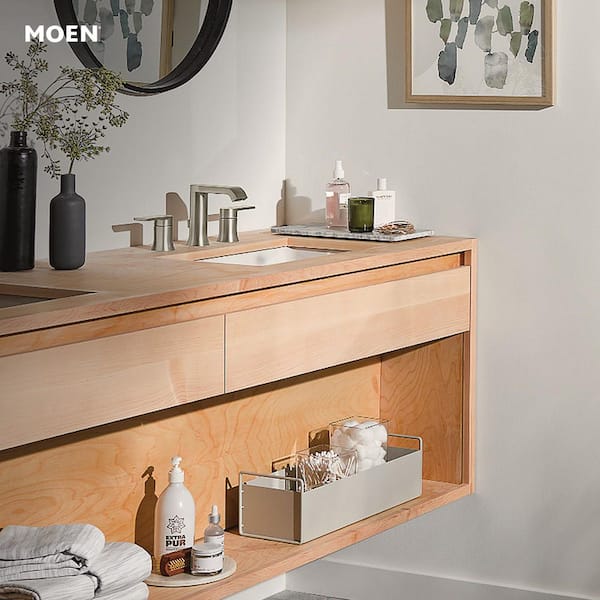 Genta 8 in. Widespread Double Handle Bathroom Faucet in Spot Resist Brushed Nickel(Valve Included)