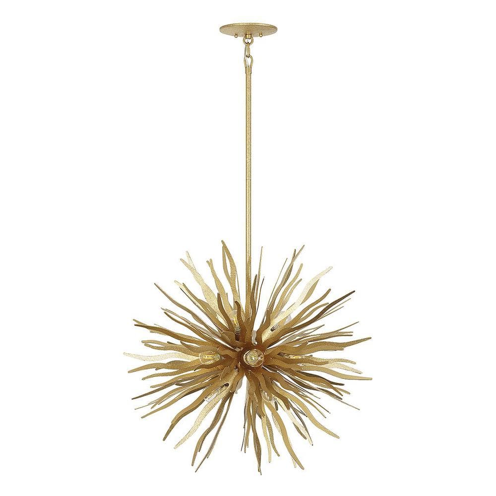 Cavalier Gold 12-Light Globe Pendant with Adjustable Height