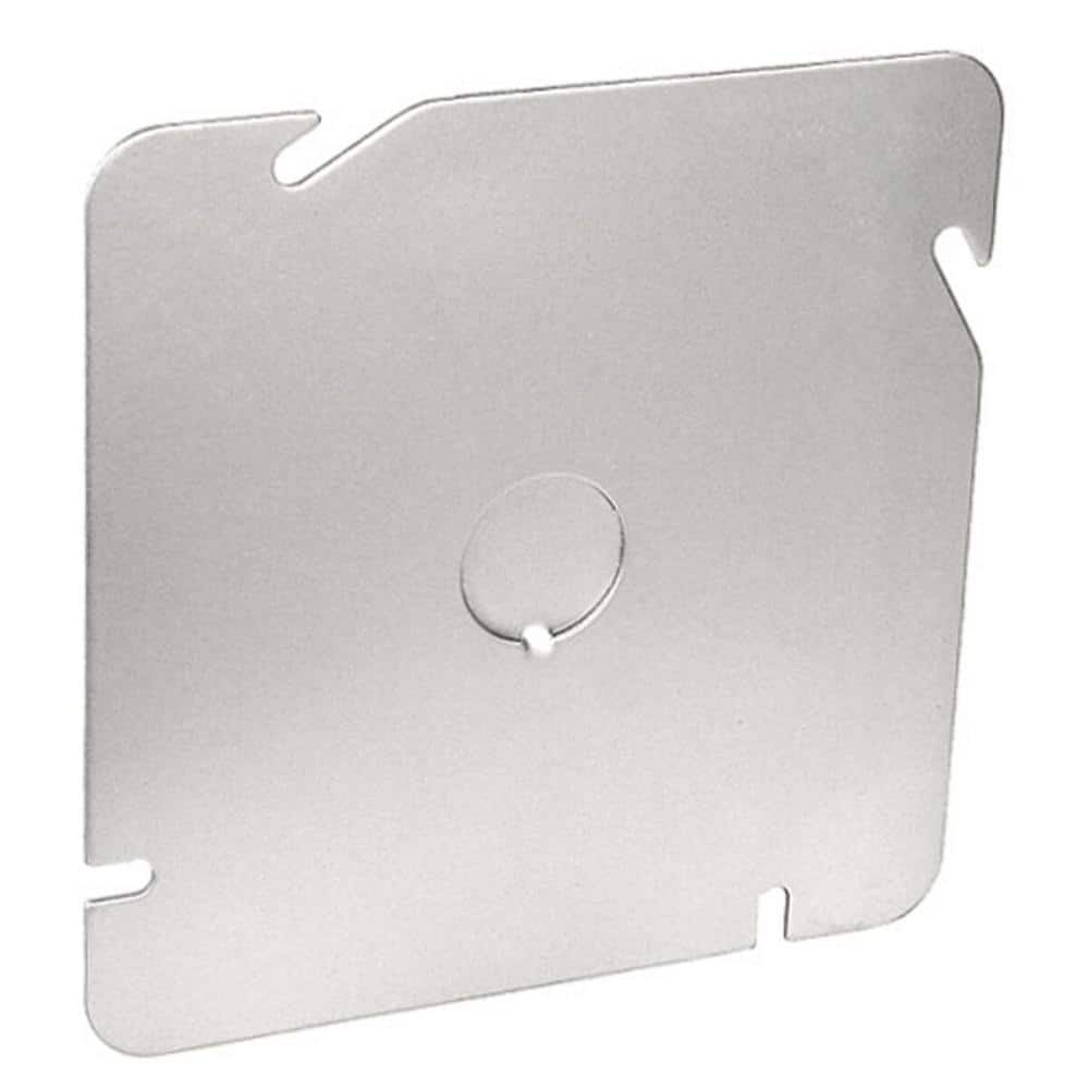 4-11/16 in. Steel Metallic, Flat Square Cover, with 1/2 in. KO in Center (1-Pack) price history on PriceWatchPro
