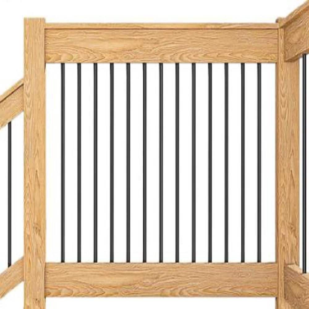 Pine Rails VEIKOUS 32 in. x 92 in. Yellow Aluminum Pressure-Treated Pine Rail kit ...