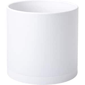 Modern 10 in. L x 10 in. W x 9.75 in. H 11.2 qts. Matte White Indoor Plastic Planter 1 (-Pack)