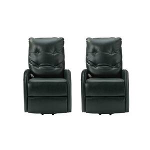 Karen Green Mid-century Morden Small leather Power Livingroom Recliner chair With Tufted Back (Set of 2)