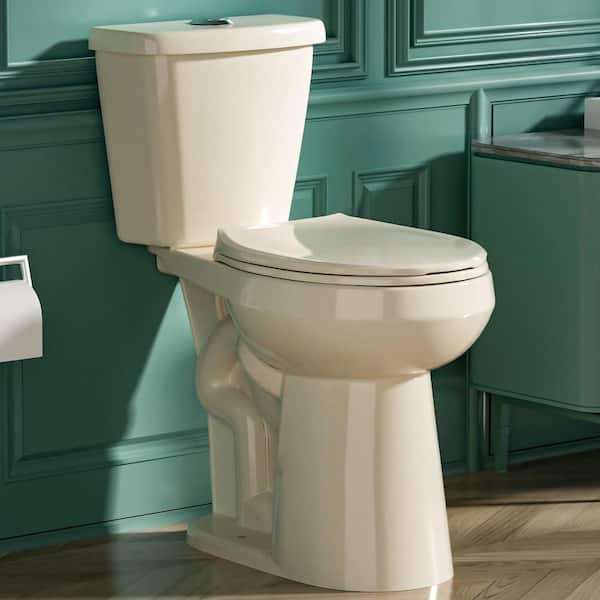 21 in. Extra Tall Toilet 2-Piece 1.1/1.6 GPF Dual Flush Round Heightened Toilet in Bone High Toilets for Seniors