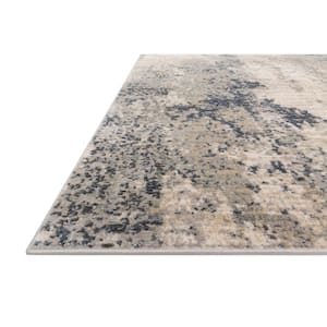 Teagan Natural/Denim 6 ft. 7 in. x 9 ft. 2 in. Modern Abstract Area Rug