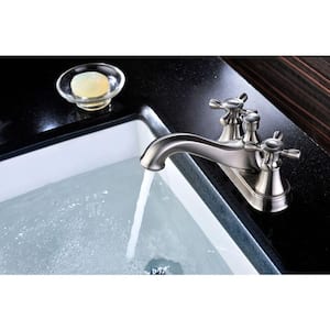 Major Series 4 in. Centerset 2-Handle Mid-Arc Bathroom Faucet in Brushed Nickel
