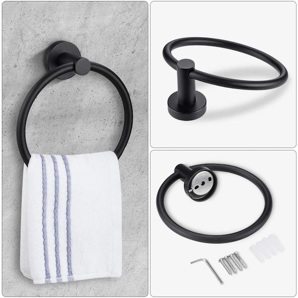 ruiling 3-Piece Bath Hardware Set with Towel Ring and 2 pcs Towel