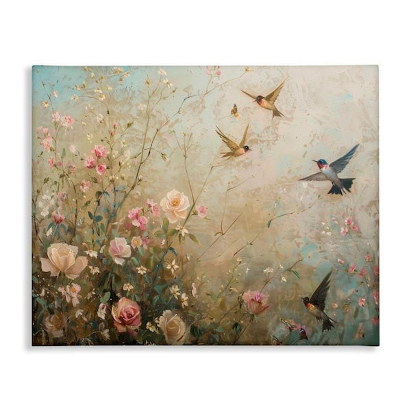 Spring Meadow Birds by Arlington Prints Unframed Nature Graphic Art Print 36 in. x 48 in.