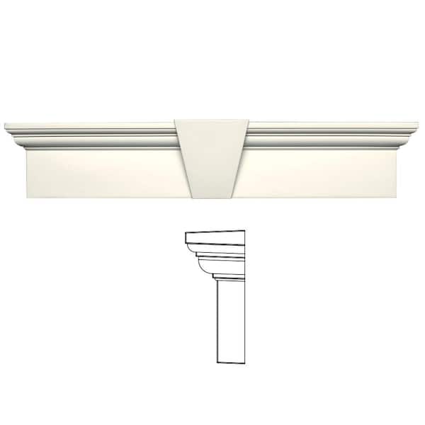 Builders Edge 9 in. x 43-5/8 in. Flat Panel Window Header with Keystone in 034 Parchment