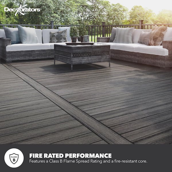 Deckorators Vista 1 in. x 6 in. x 20 ft. Driftwood Gray Grooved