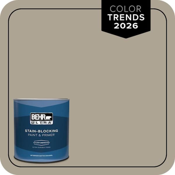 BEHR ULTRA 1 qt. Home Decorators Collection #HDC-NT-14 Smoked Tan Extra Durable Satin Enamel Interior Paint & Primer