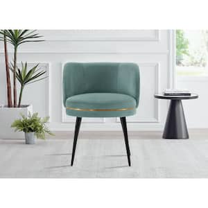 Kaya Mint Green Modern Pleated Velvet Upholstered Dining Chair