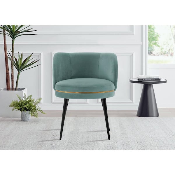 Manhattan Comfort Kaya Mint Green Modern Pleated Velvet Upholstered Dining Chair