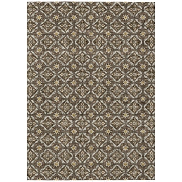 Chantille Machine Washable Indoor/Outdoor Abstract ACN2631 Chocolate 3 ft. x 4 ft. Area Rug