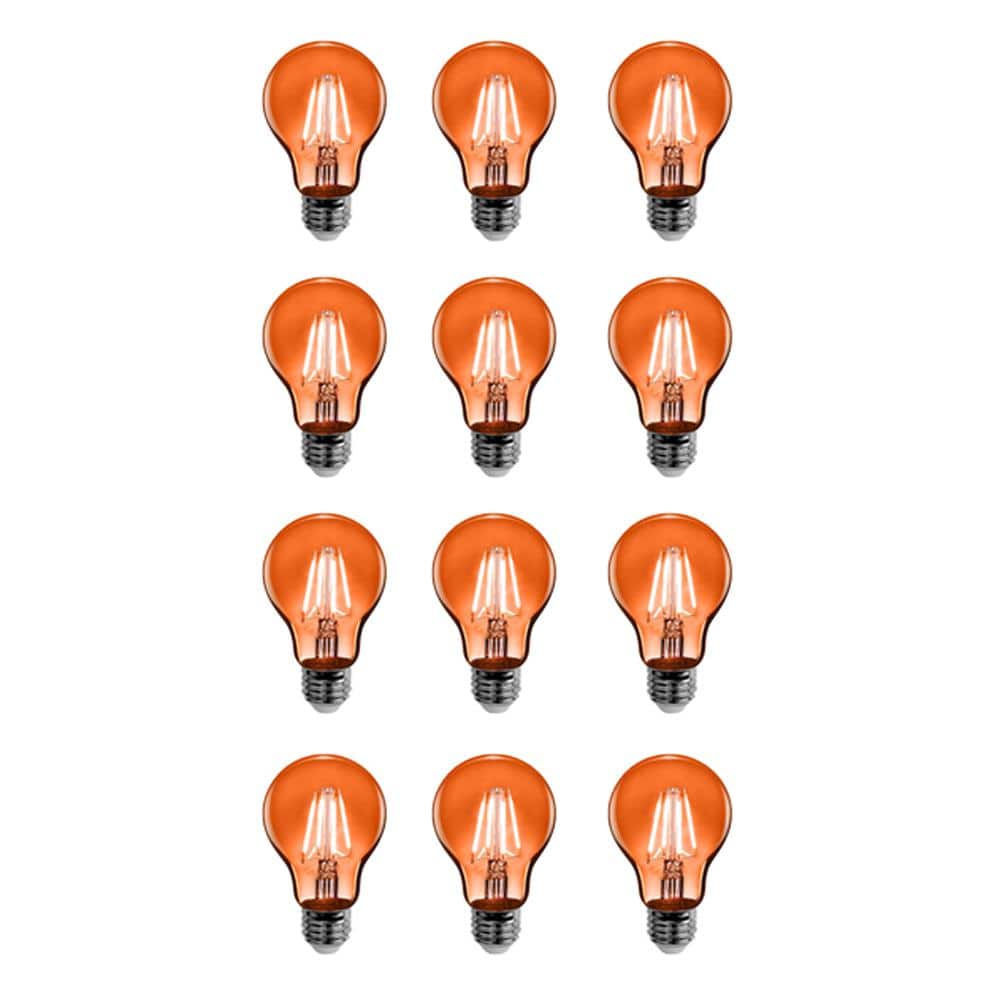 25-Watt Equivalent A19 Dimmable Filament Orange Colored Glass E26 Medium Ba