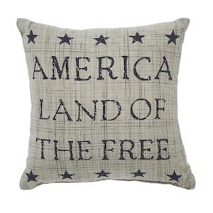 My Country Khaki Navy Americana Land of the Free 6 in. x 6 in. Throw Pillow