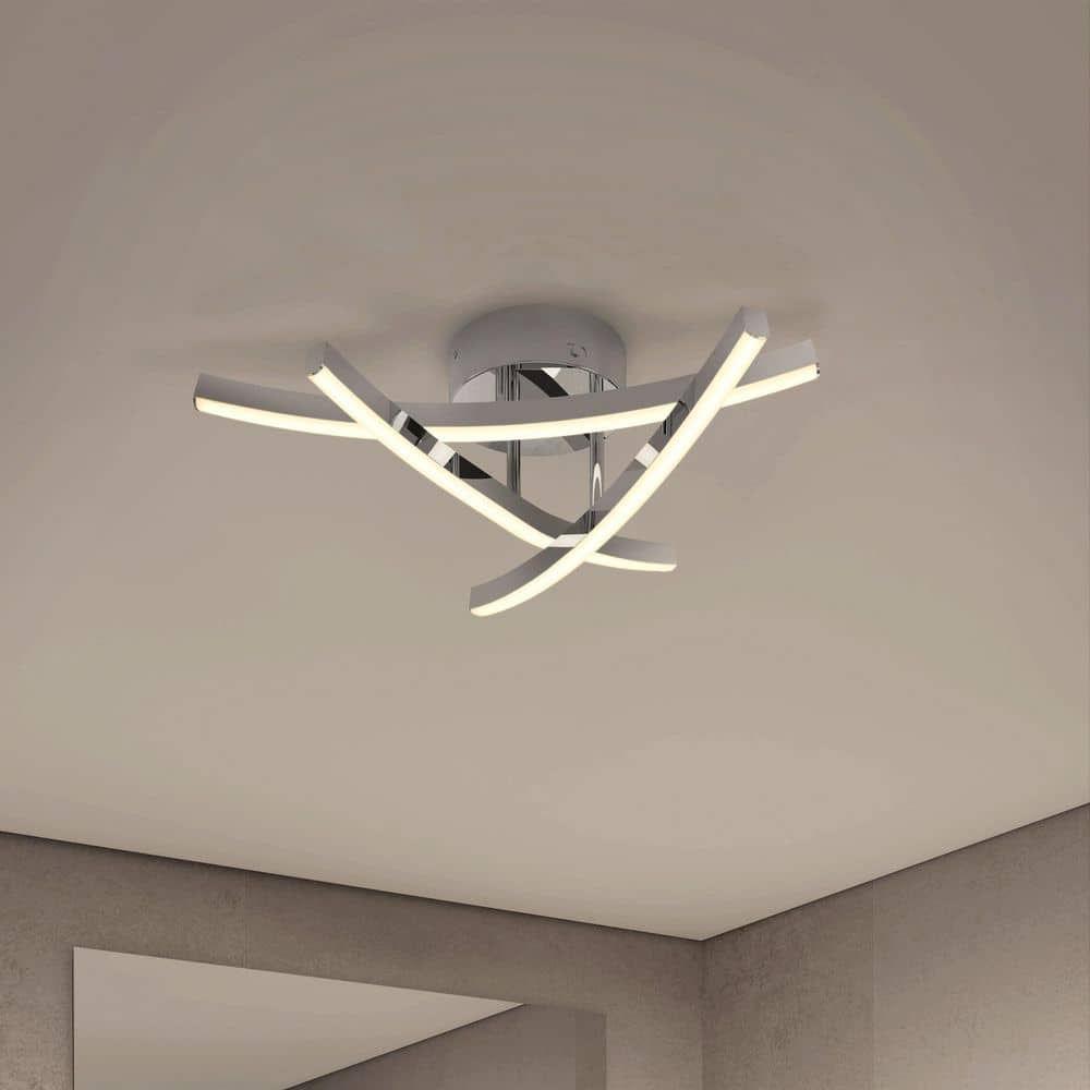 Orly 18 in. Modern Cluster Polished Chrome Integrated LED 3CCT Selectable White Technology Flush Mount Light price history on PriceWatchPro
