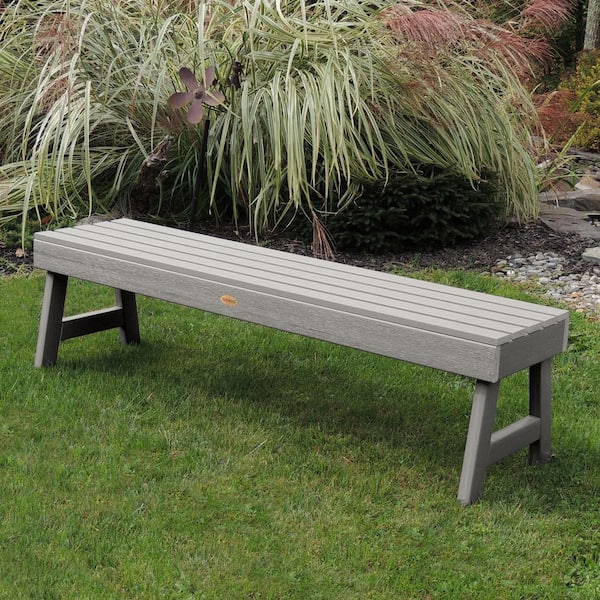 Highwood 60 in. 2-Person Harbor Gray Recylced Plastic Outdoor Bench