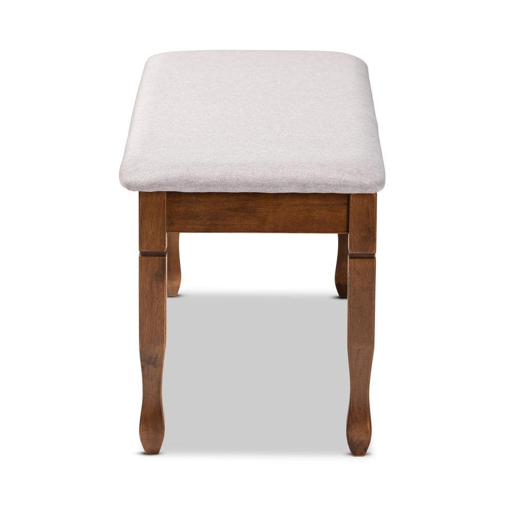 Corey 48'' Gray Fabric and Walnut Wood Classic Dining Bench