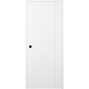 Stella 2U 18 in. x 80 in. Right-Handed Solid Core Snow White Wood Composite Single Prehung Interior Door