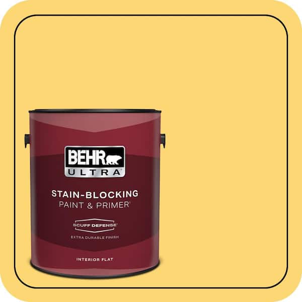BEHR ULTRA 1 gal. #PPU6-13 Hawaiian Pineapple Extra Durable Flat Interior Paint & Primer