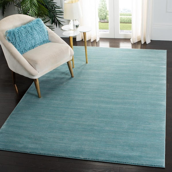 Vision Aqua 6 ft. x 9 ft. Solid Marle Area Rug