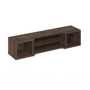 Indo 47.2 in. Columbia Walnut Floating Hutch TV Stand Fits TVs Up to 50 in. with Wall Mount Feature