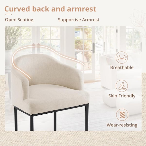 LUE BONA Crystal Linen 26 in.Counter Height Fabric