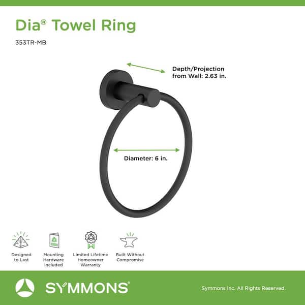 Symmons Dia Wall Mounted Hand Towel Ring in Brushed Bronze 353TR-BBZ - The  Home Depot