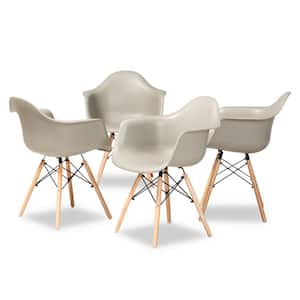 Galen Beige and Oak Brown Dining Chair (Set of 4)