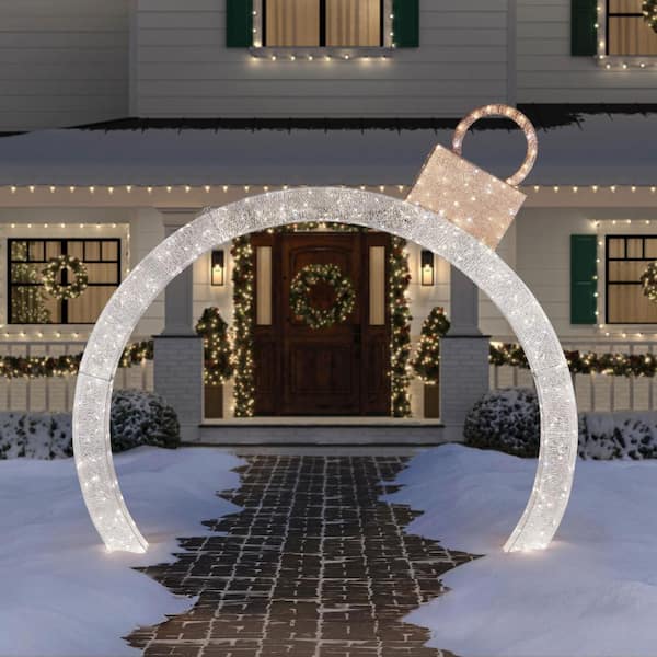 Home Accents Holiday 9 ft. Warm White-Cool White Glimmer Ornament ...