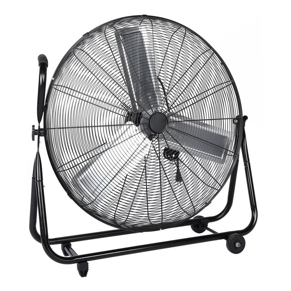 Aoibox In Fan Speeds Floor Fan In Black With Roll Booster Industrial Grade Airflow And