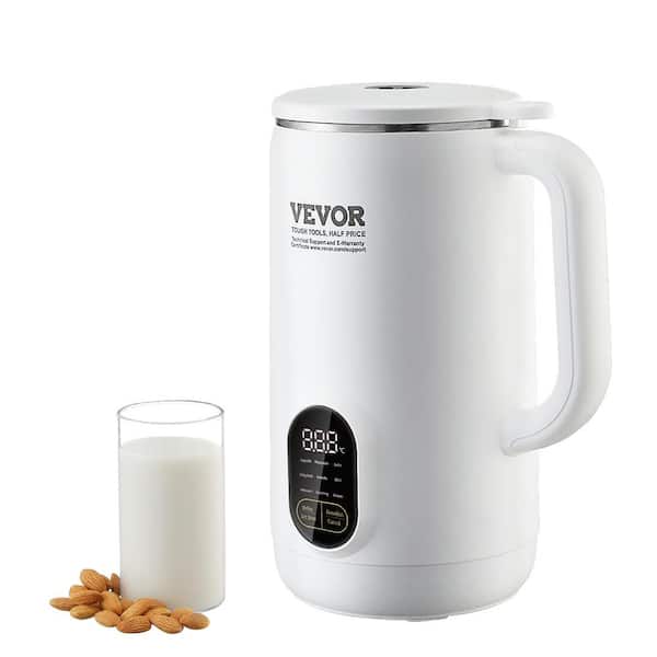 VEVOR Nut Milk Maker 27 Oz. Single Speed Countertop Blenders stainless steel white 9-in-1-Soymilk Maker with 12-Leaf Blades