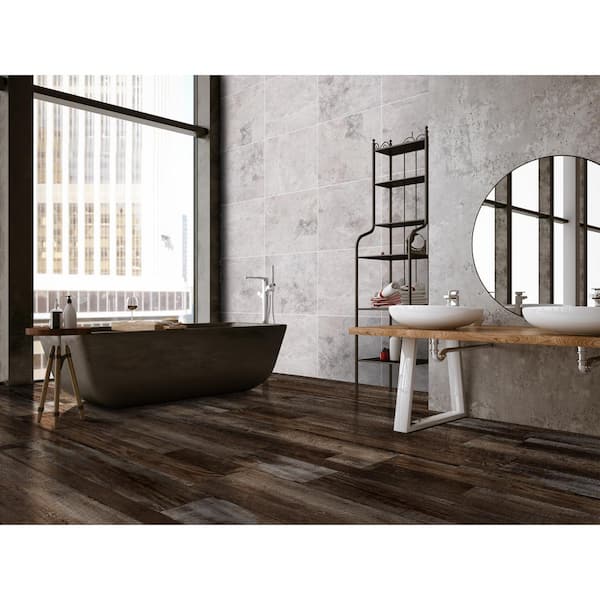 Driftwood 20 MIL x 7 in. W x 48 in. L Waterproof Click Lock Luxury Vinyl Plank Flooring (19.02 sq. ft./case)