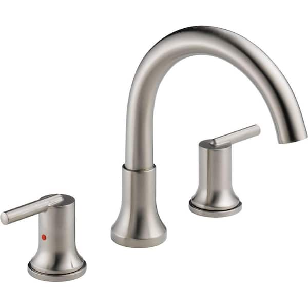 Delta Trinsic 2-Handle Deck-Mount Roman Tub Faucet Trim Kit Only in Stainless (Valve Not Included)