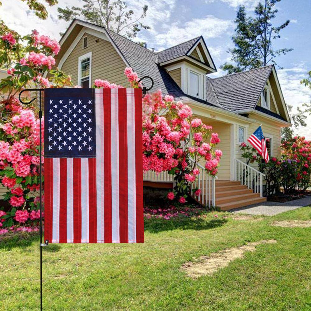 Patriotic Embroidered Stars USA Garden Flag 18 x 12.5 Inch