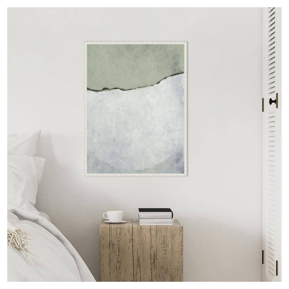 Large Sage and Grey Abstract Canvas Framed Wall Art