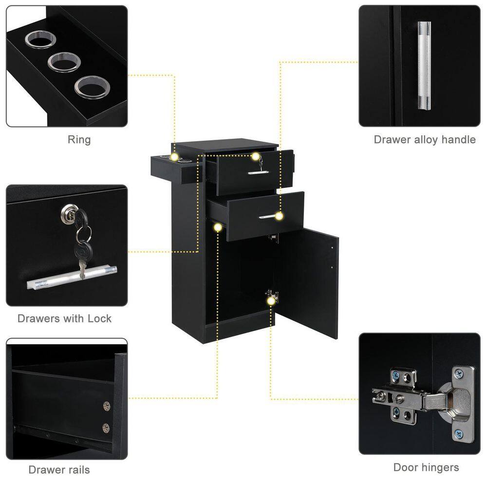 Black Lockable Office Storage Cabinet with Adjustable Shelving