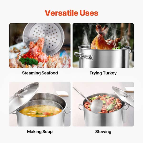 SVOPES 84 qt. Stainless Steel Stockpot, Large Cooking Pot with