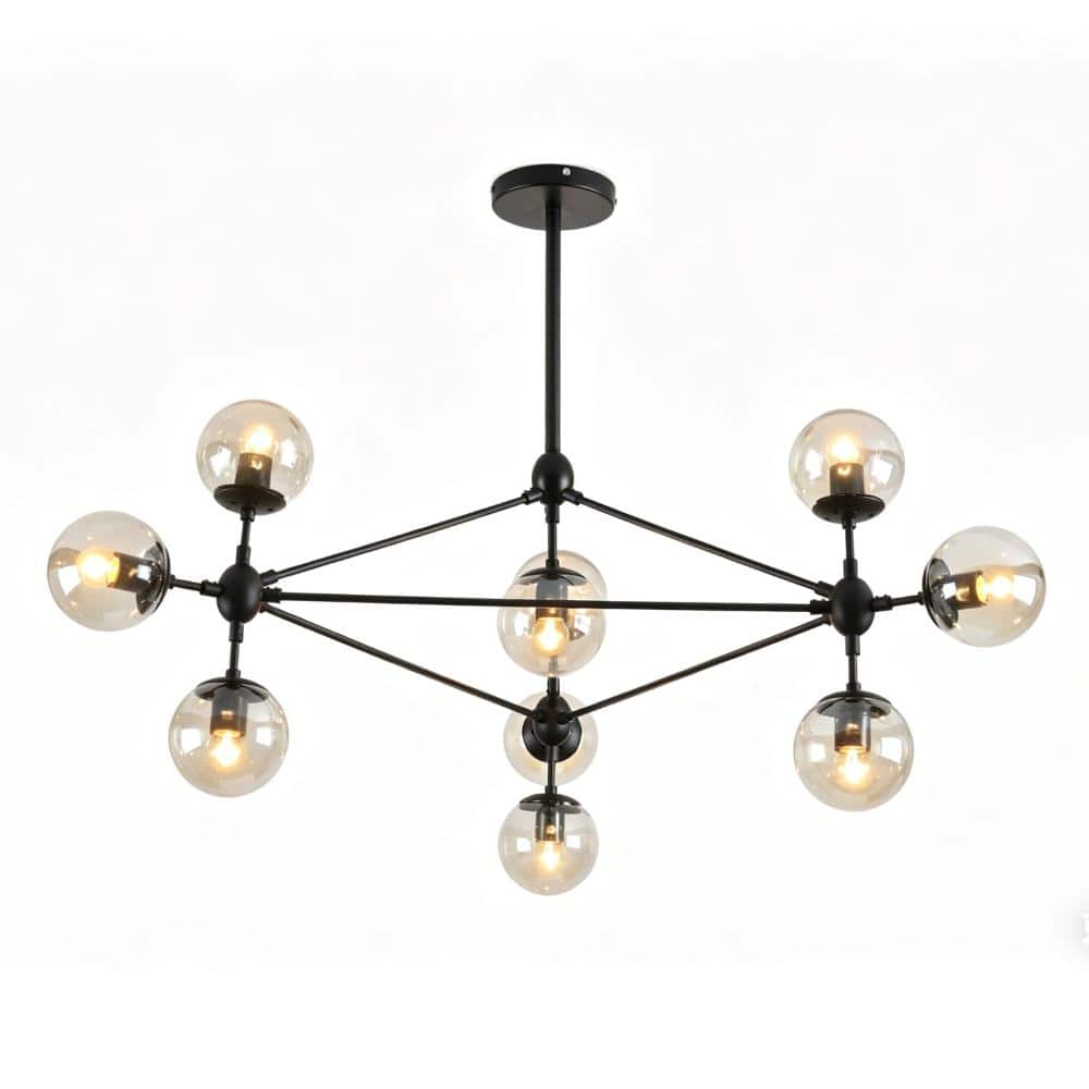 10 Lights Branch Magic Bean Chandelier with Amber Globe Glass Shade,L 43.3 Inch price history on PriceWatchPro
