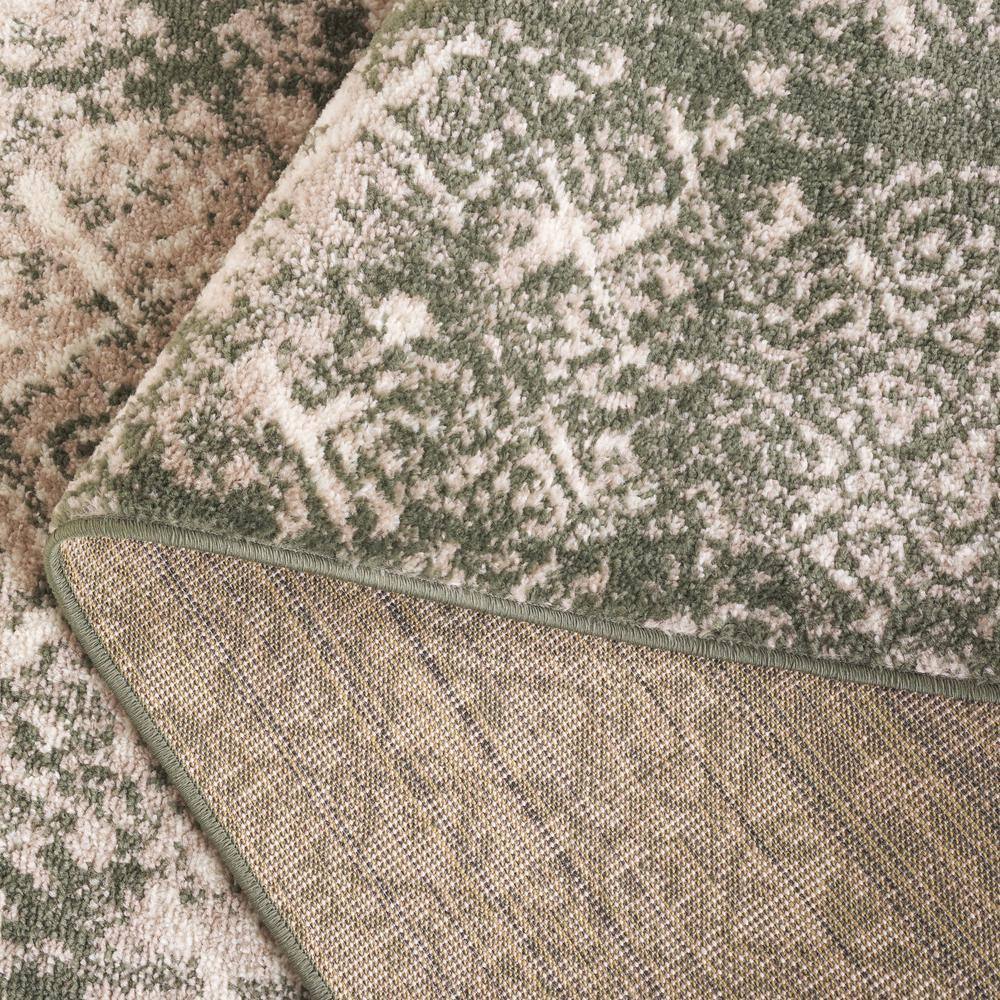 Adirondack Dark Green and Ivory Geometric Area Rug 9' x 12'