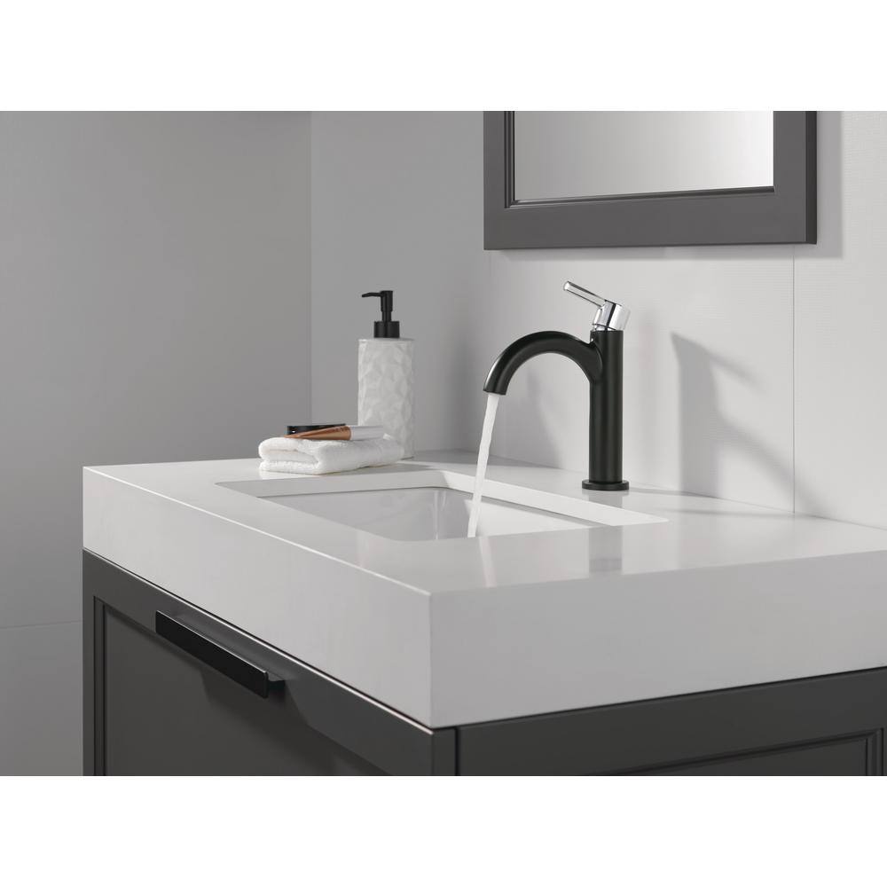 Matte Black and Chrome Single Handle Bathroom Faucet