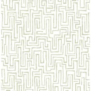 Ramble Sage Geometric Paper Strippable Roll (Covers 56.4 sq. ft.)