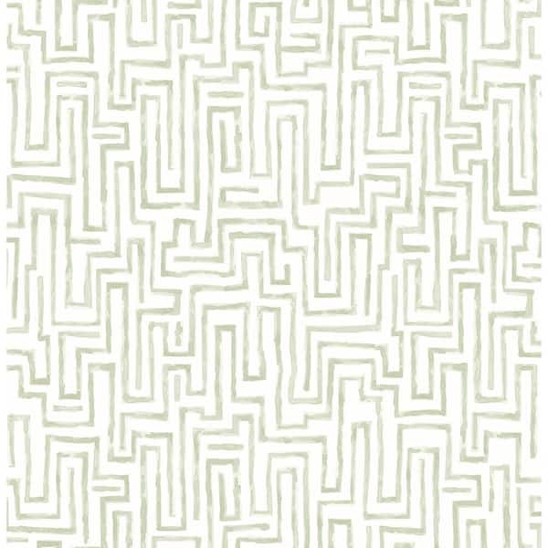 A-Street Prints Ramble Sage Geometric Sage Wallpaper Sample