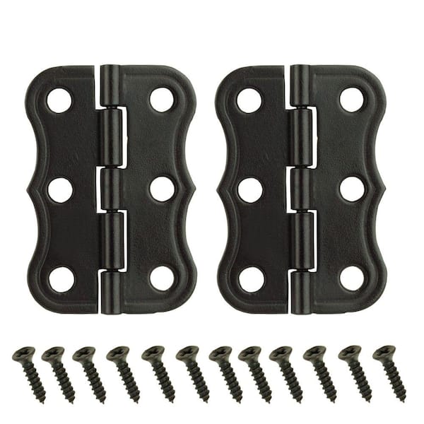 2-Pack 2 in. Square Radius Matte Black Decorative Broad Full Overlay Cabinet Hinge